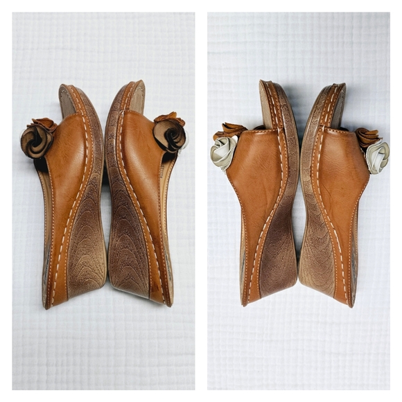 Peep Toe Wedge Slide-On Mule Sandals, Size 7.5 - Picture 14 of 16